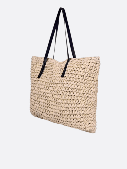 Large Straw Tote Beach Bag Summer Handbag