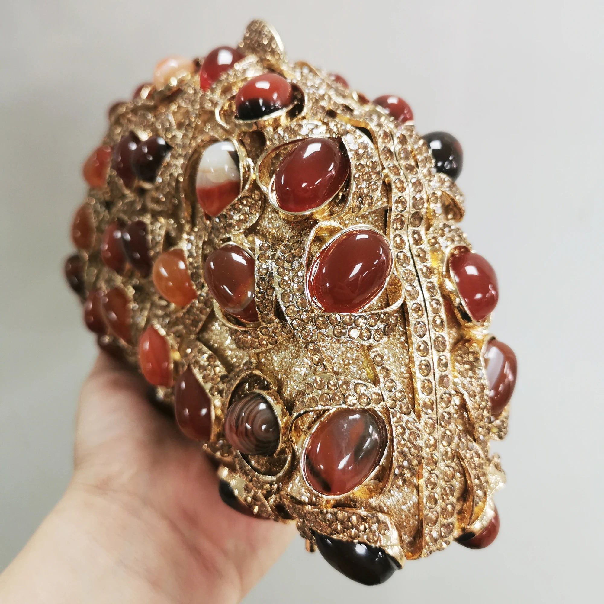 Golden Crystal Evening Clutch Bag