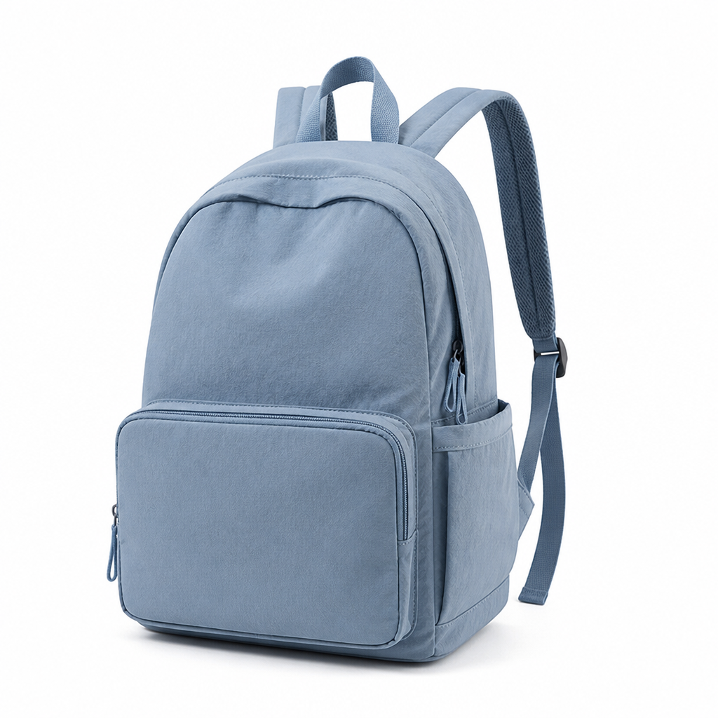 Ergonomic backpack with laptop storage and multiple front pockets