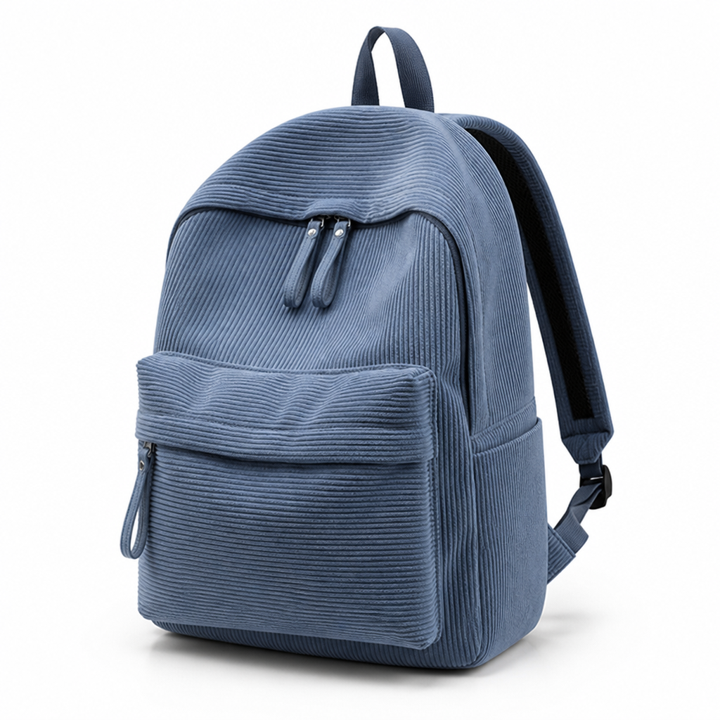 Structured backpack with two generous front pockets shown from the front
