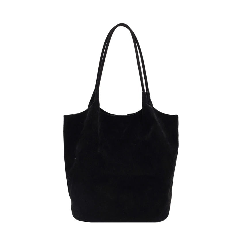 Retro Suede Shoulder Tote
