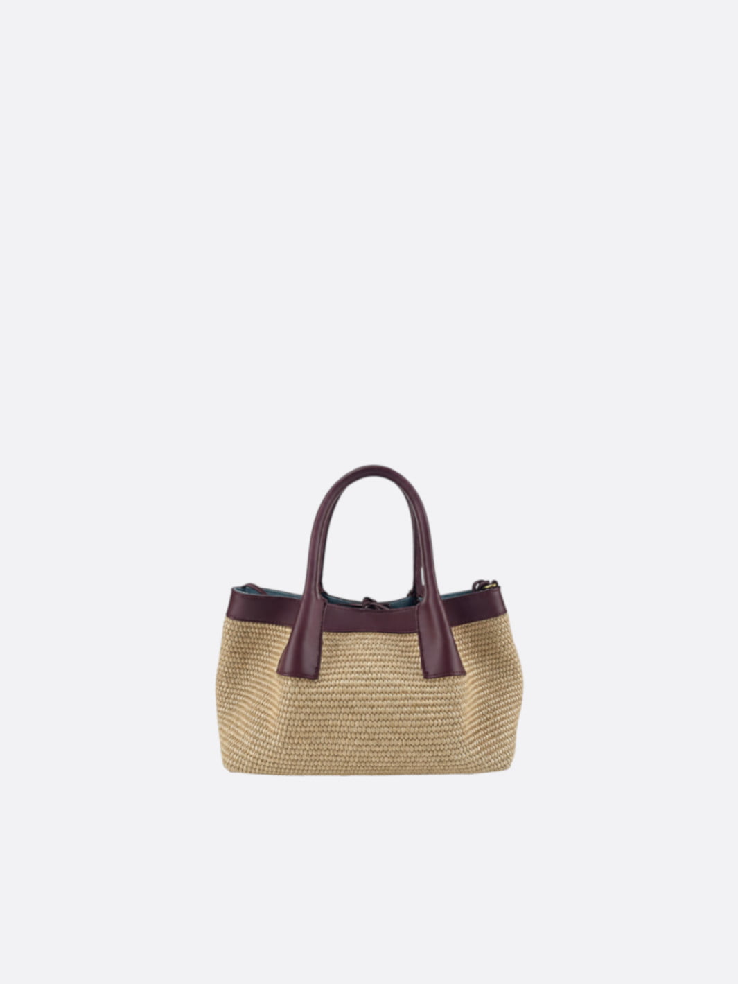 Raffia and Leather Handwoven Tote Bag
