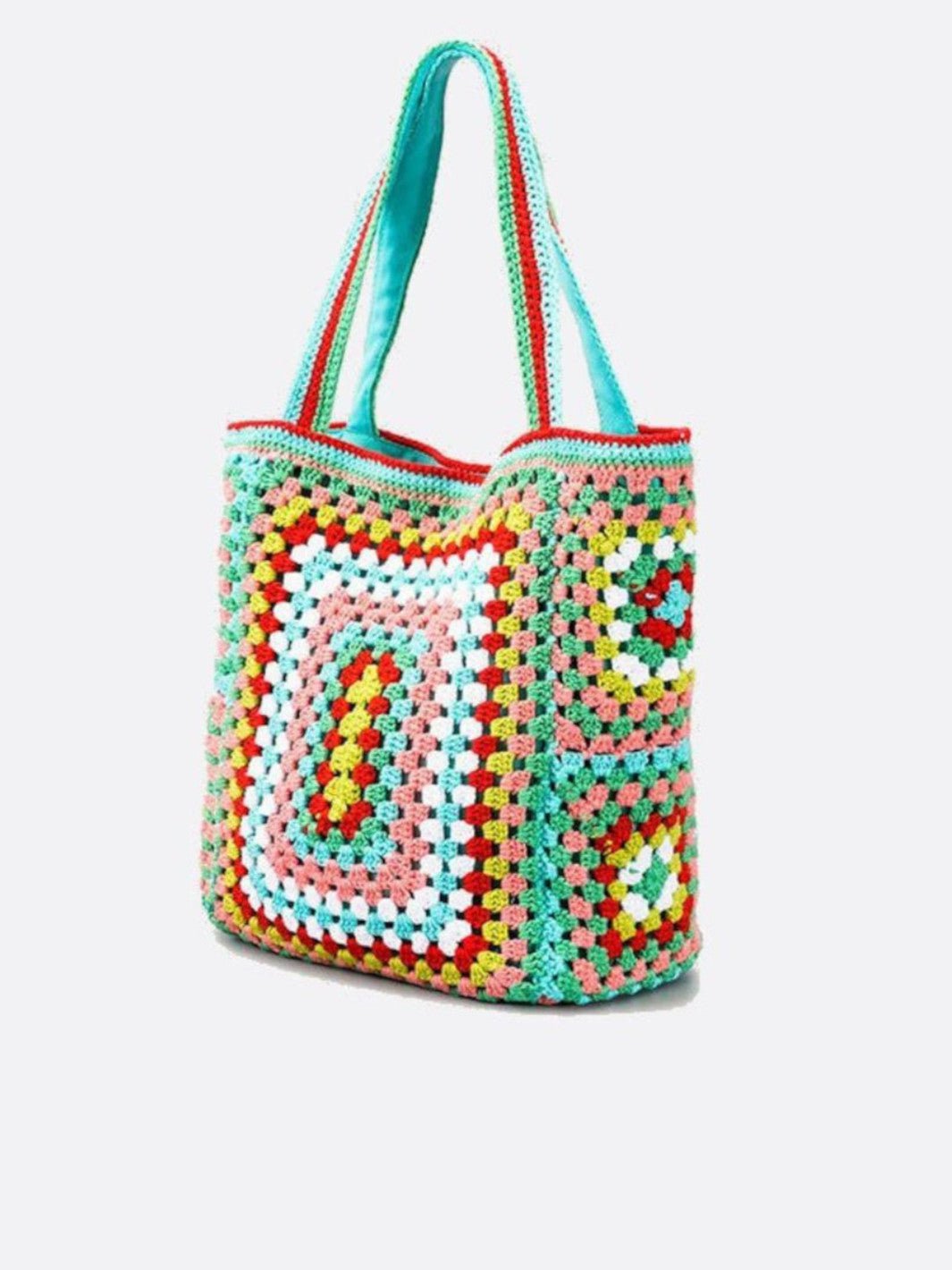 Large Cotton Crochet Beach Tote Bag