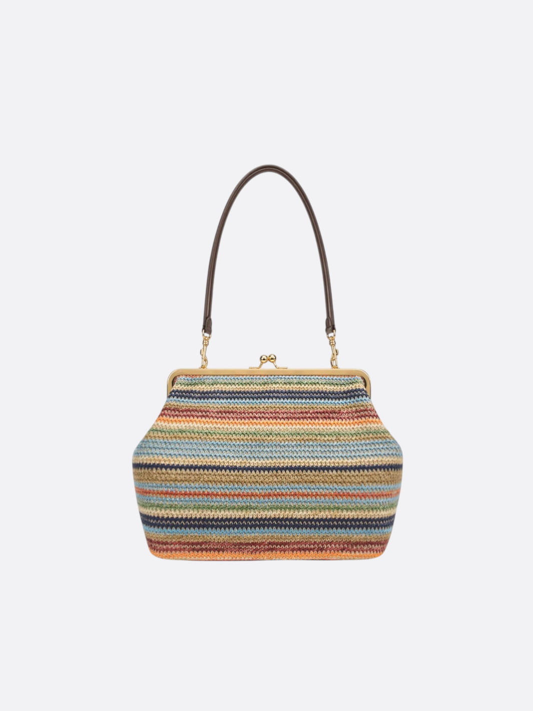 Woven Straw Bag with Coin Purse Closure