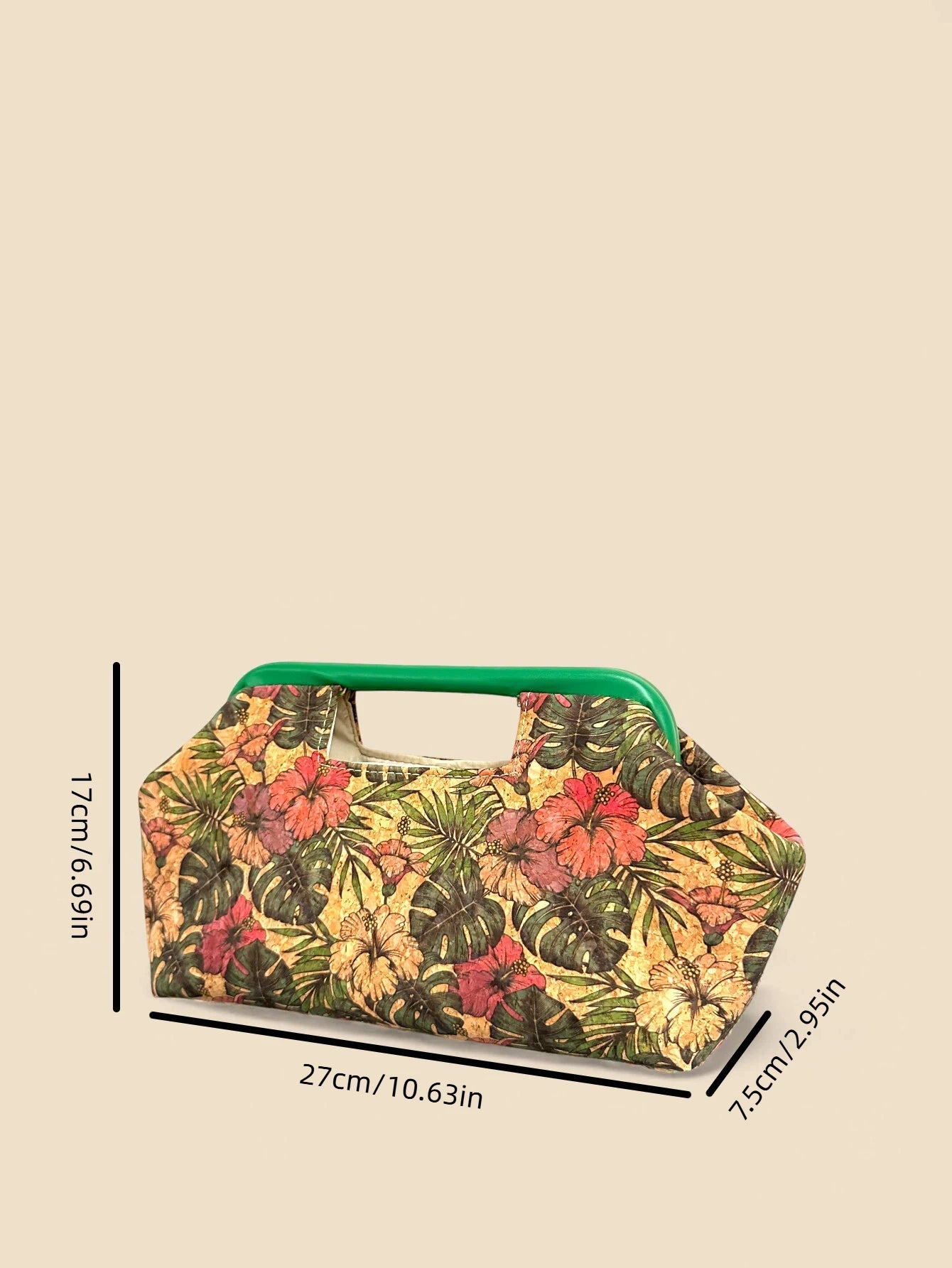 Tropical Floral Print Vintage Handbag