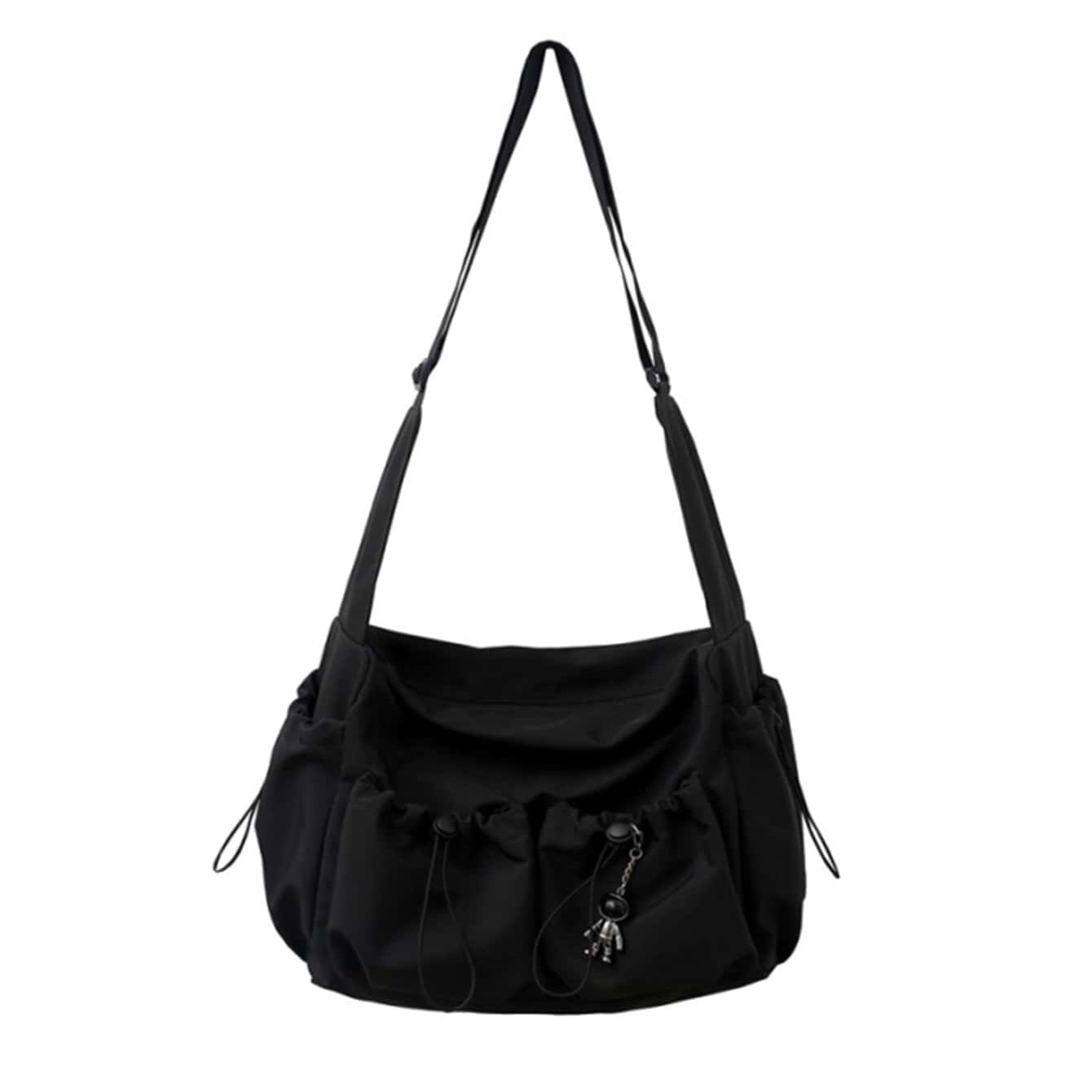 Back view of women's shoulder bag with clean structured design