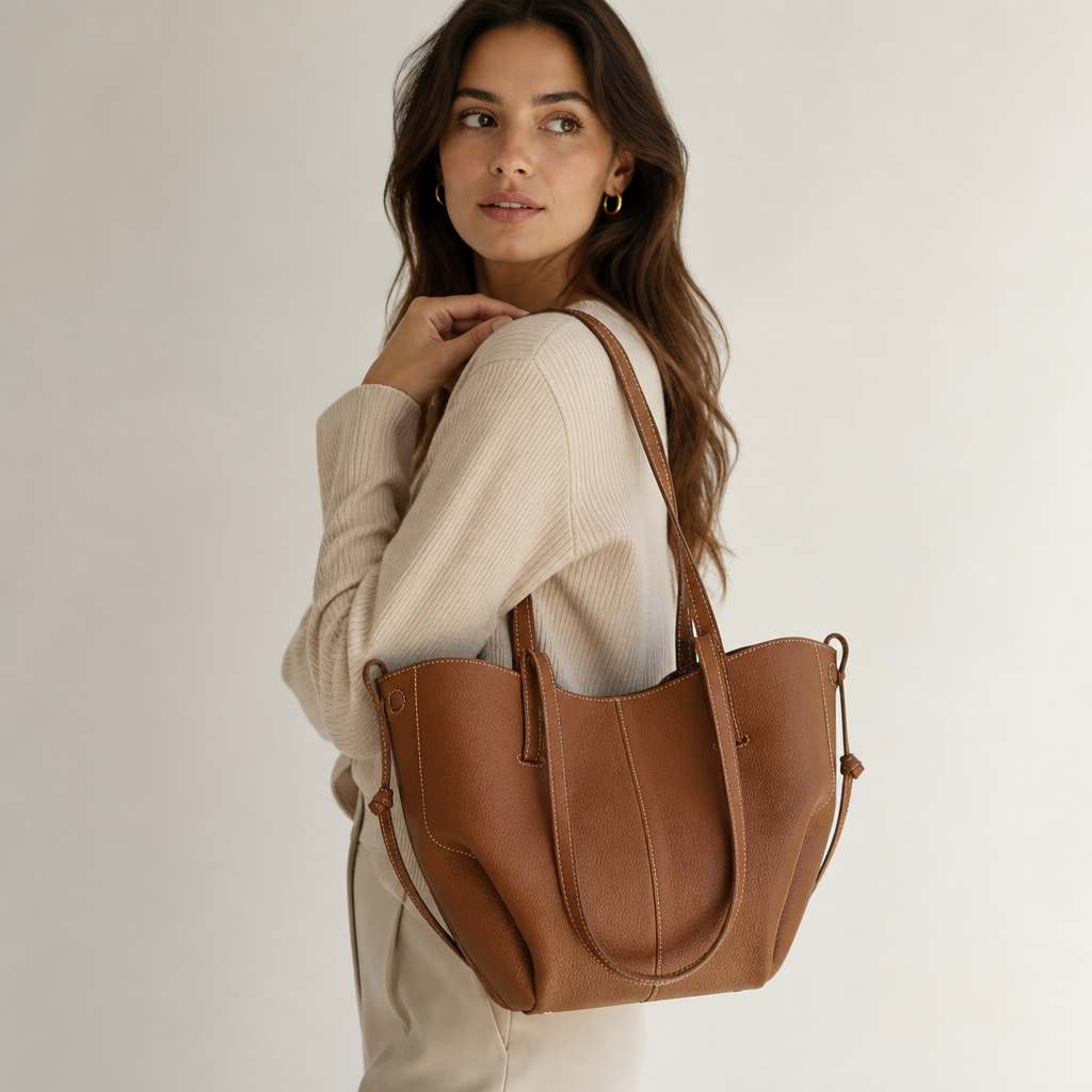 Large Capacity Genuine Leather Handbag