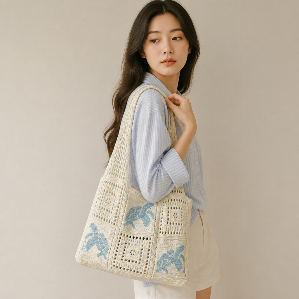 Hollow Woven Embroidered Handbag