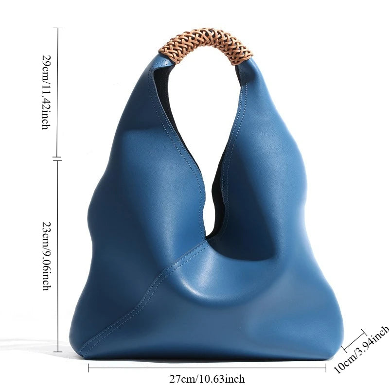 Genuine Leather Underarm Bag Large Capacity Shoulder Tote Women