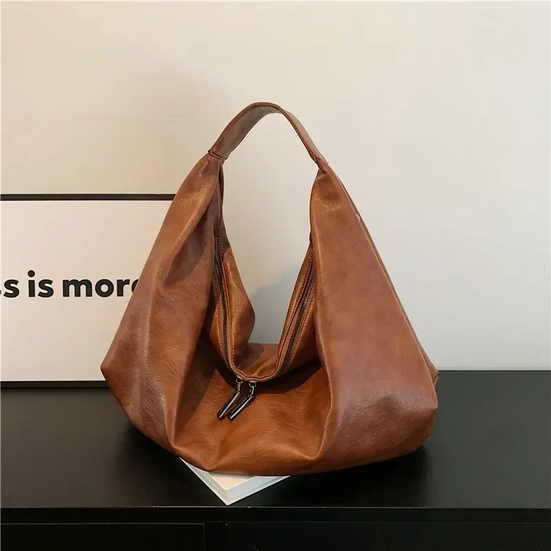 Large Soft Leather Hobo Shoulder Bag