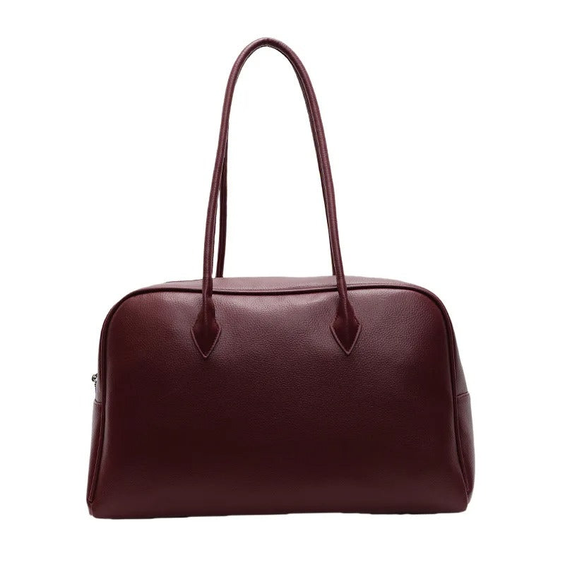 Soft Luxury Bowling-Style Shoulder Bag