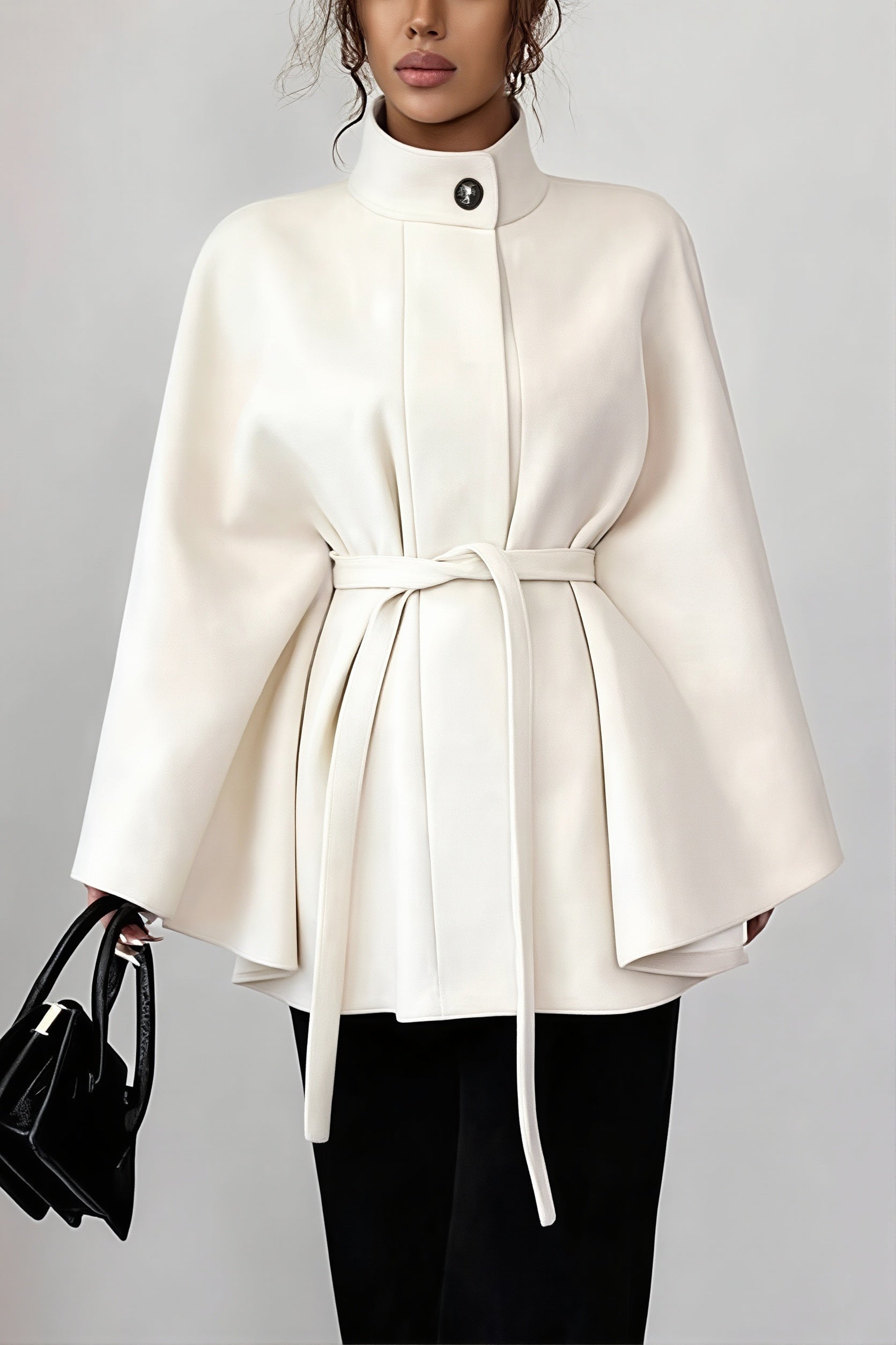 Women's Cape Sleeve Wool Look Jacket