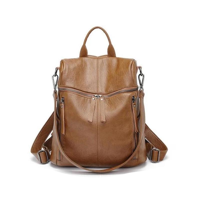 Leather Backpack With Tablet Storage for Work and Daily Use