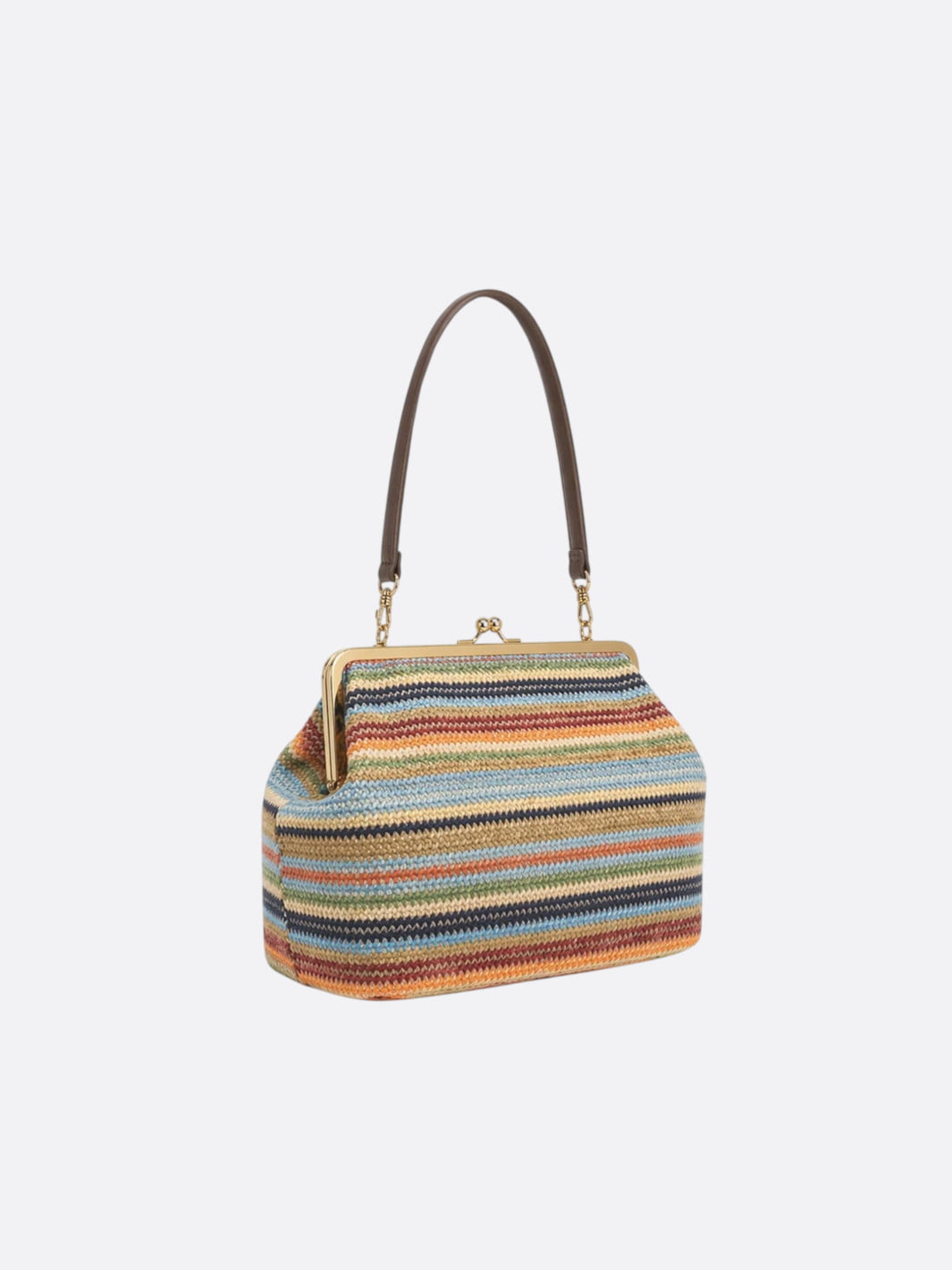 Woven Straw Bag with Coin Purse Closure