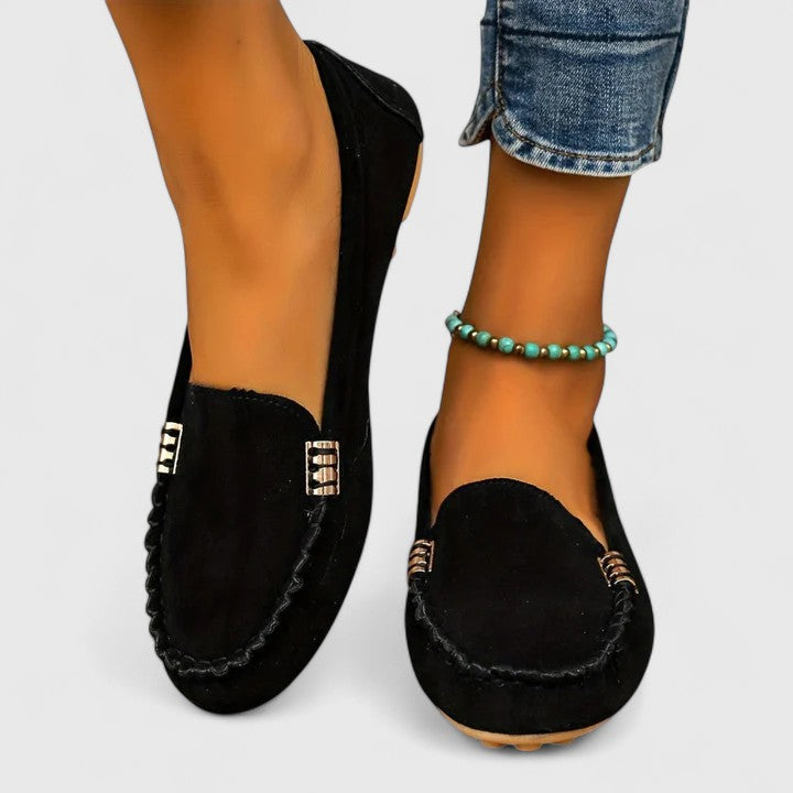 Women's Orthopedic Slip-On Loafers With Metal Accents