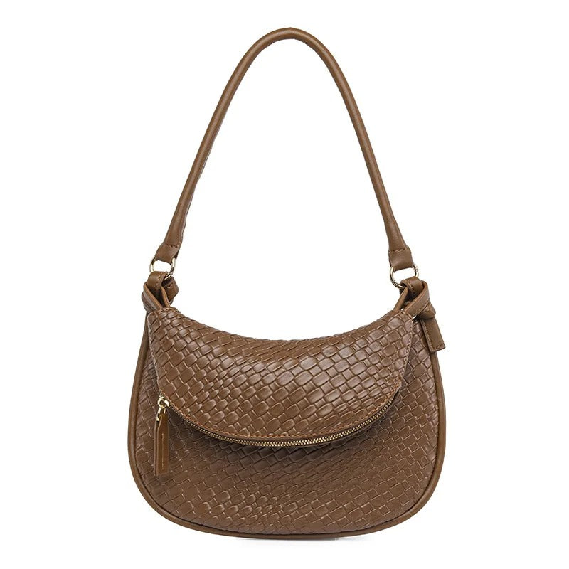 Double Layer Woven Shoulder Bag