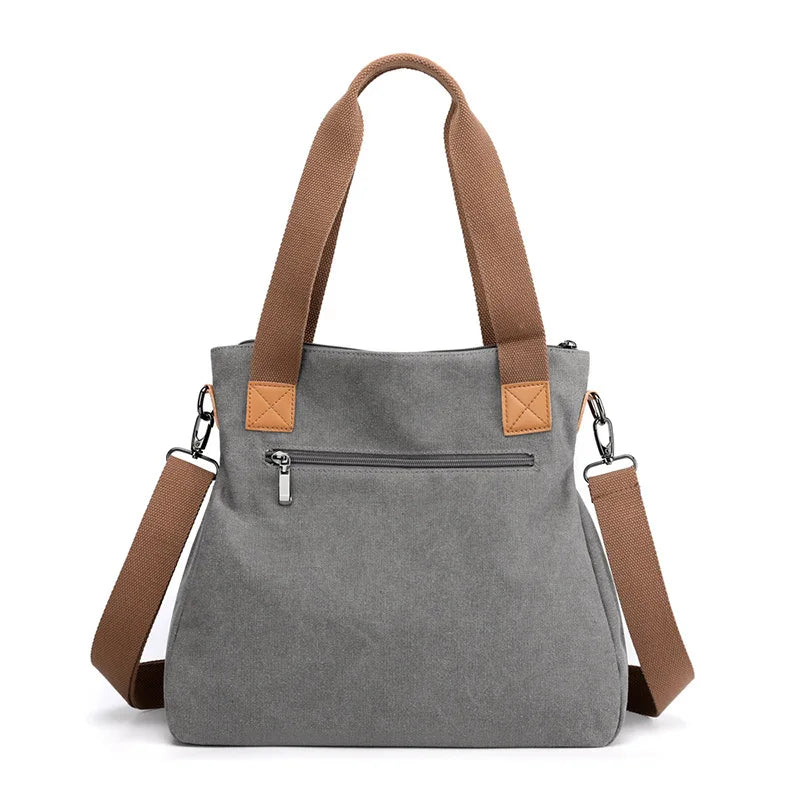 Women’s Canvas Crossbody Bag Large Capacity Zipper Tote