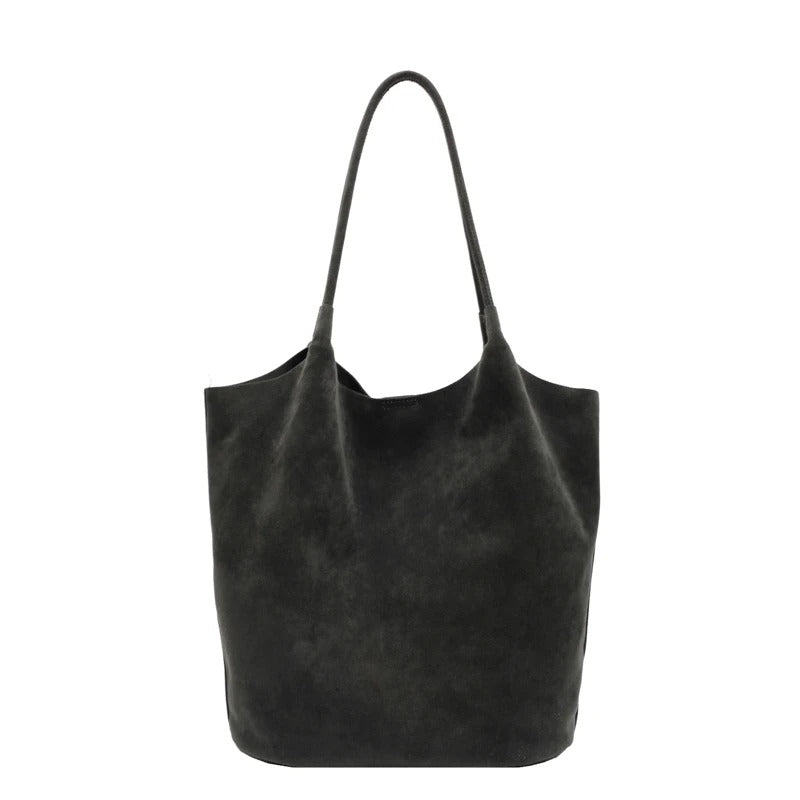 Retro Suede Shoulder Tote