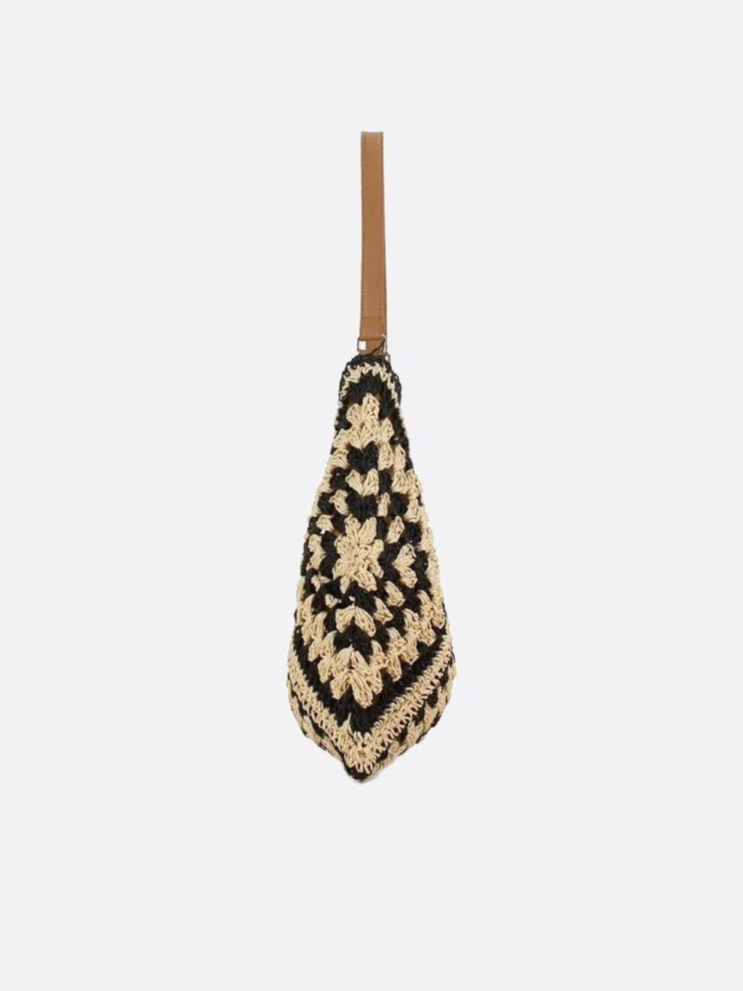 Handmade Crocheted Straw Shoulder Bag for Women