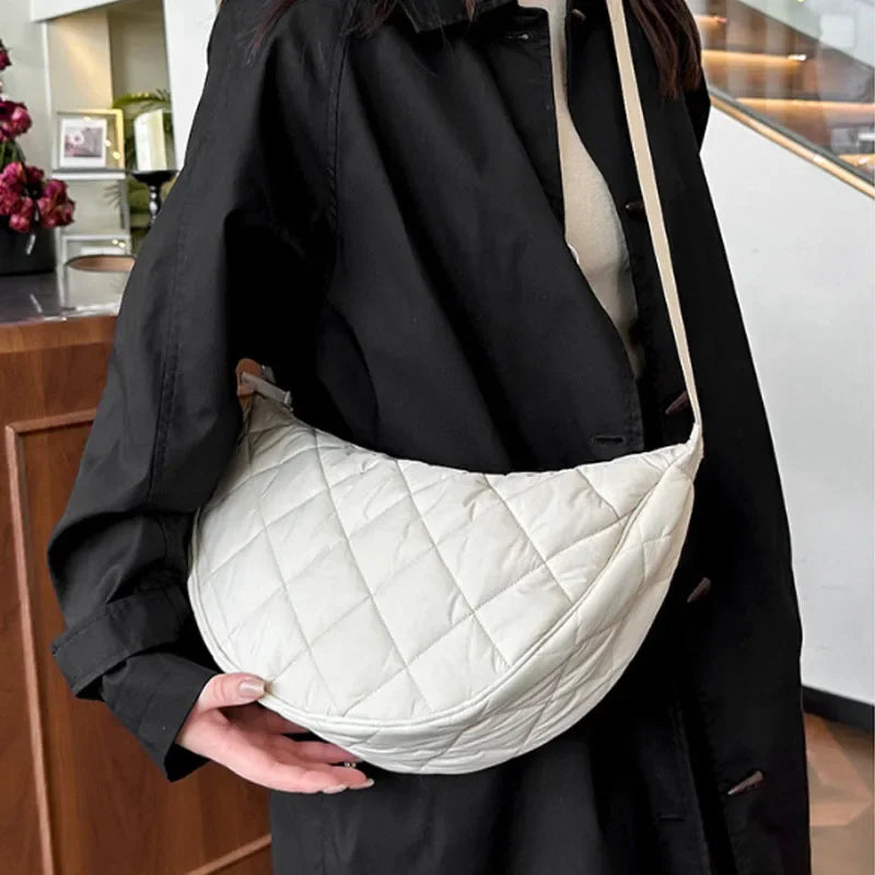 Half Moon Nylon Crossbody Bag