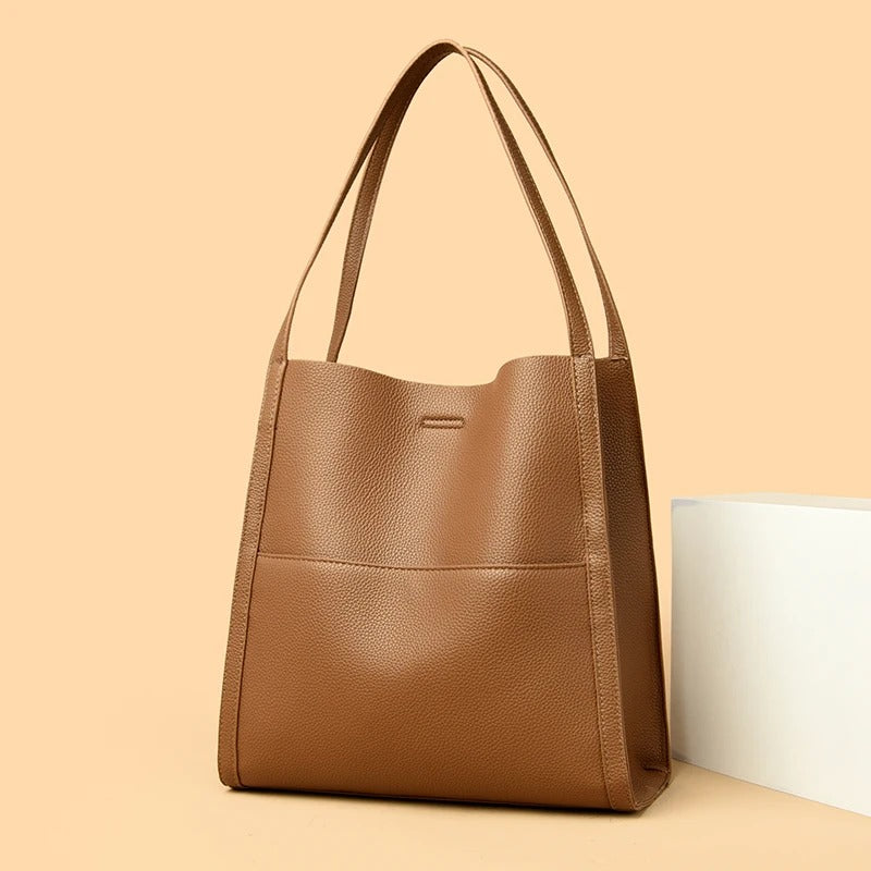 Classic Genuine Leather Crossbody Tote
