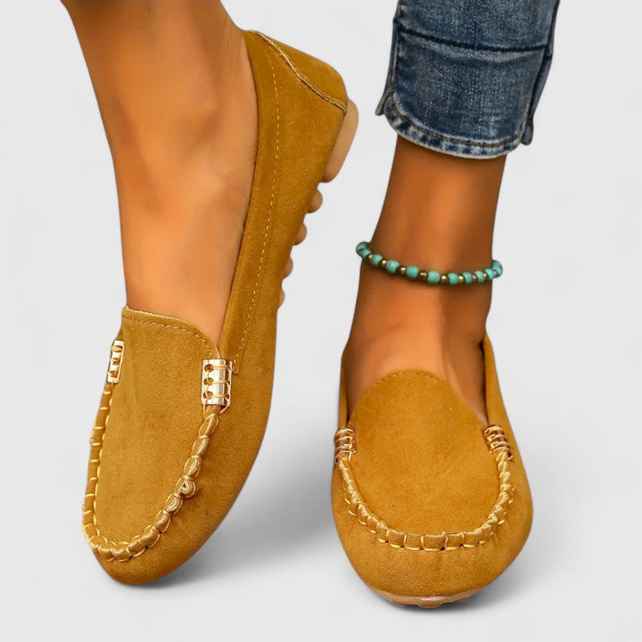 Women's Orthopedic Slip-On Loafers With Metal Accents