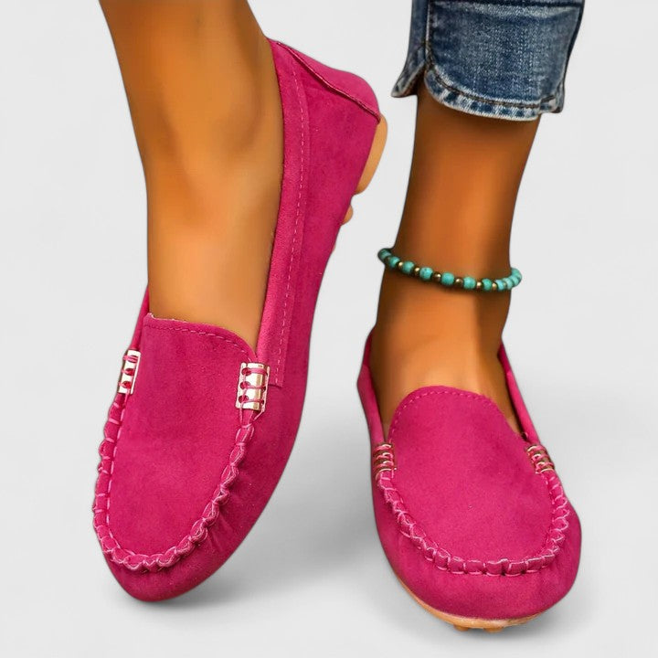 Women's Orthopedic Slip-On Loafers With Metal Accents