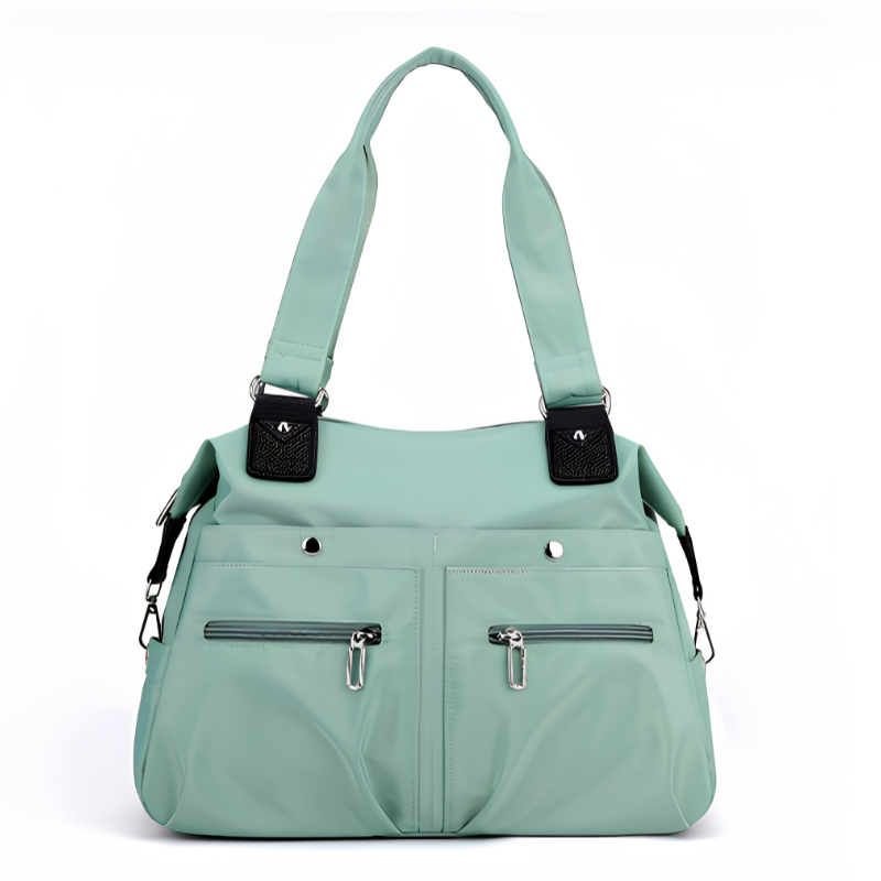 Laptop tote bag interior showing spacious compartment and organizer pockets