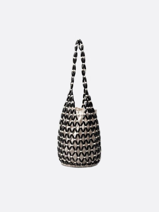 Boho Wooden Bead Crossbody Handbag