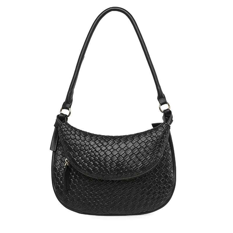 Double Layer Woven Shoulder Bag