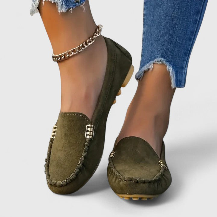 Women's slip-on loafers with comfort-focused orthopedic construction