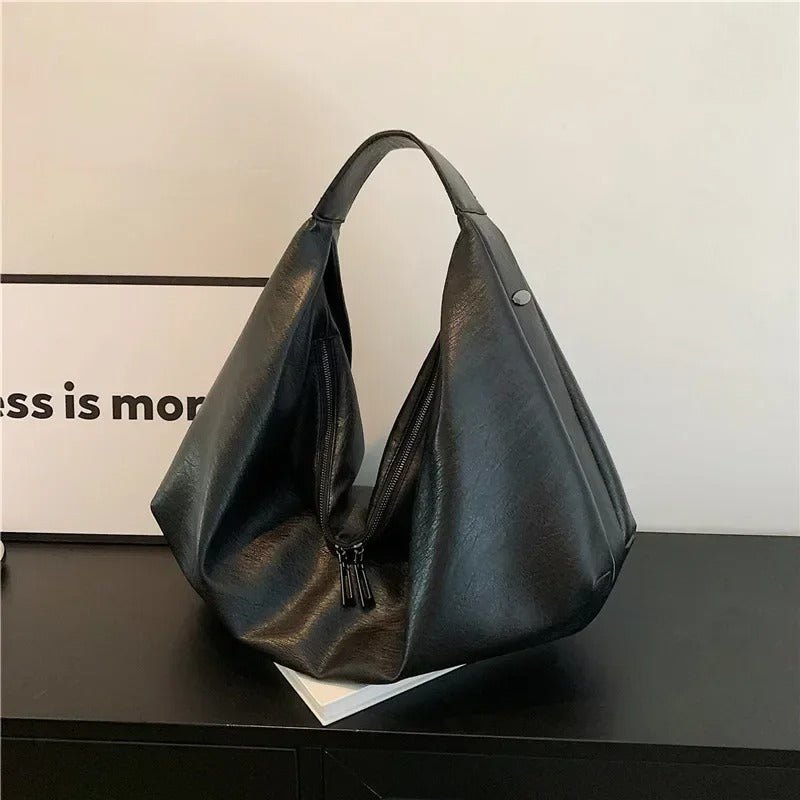 Large Soft Leather Hobo Shoulder Bag