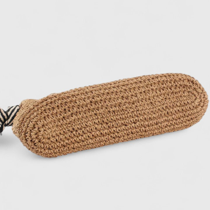 Open braided shoulder tote bag showing roomy interior