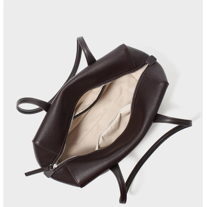 Top-Grain Cowhide Leather Underarm Shoulder Handbag Women's