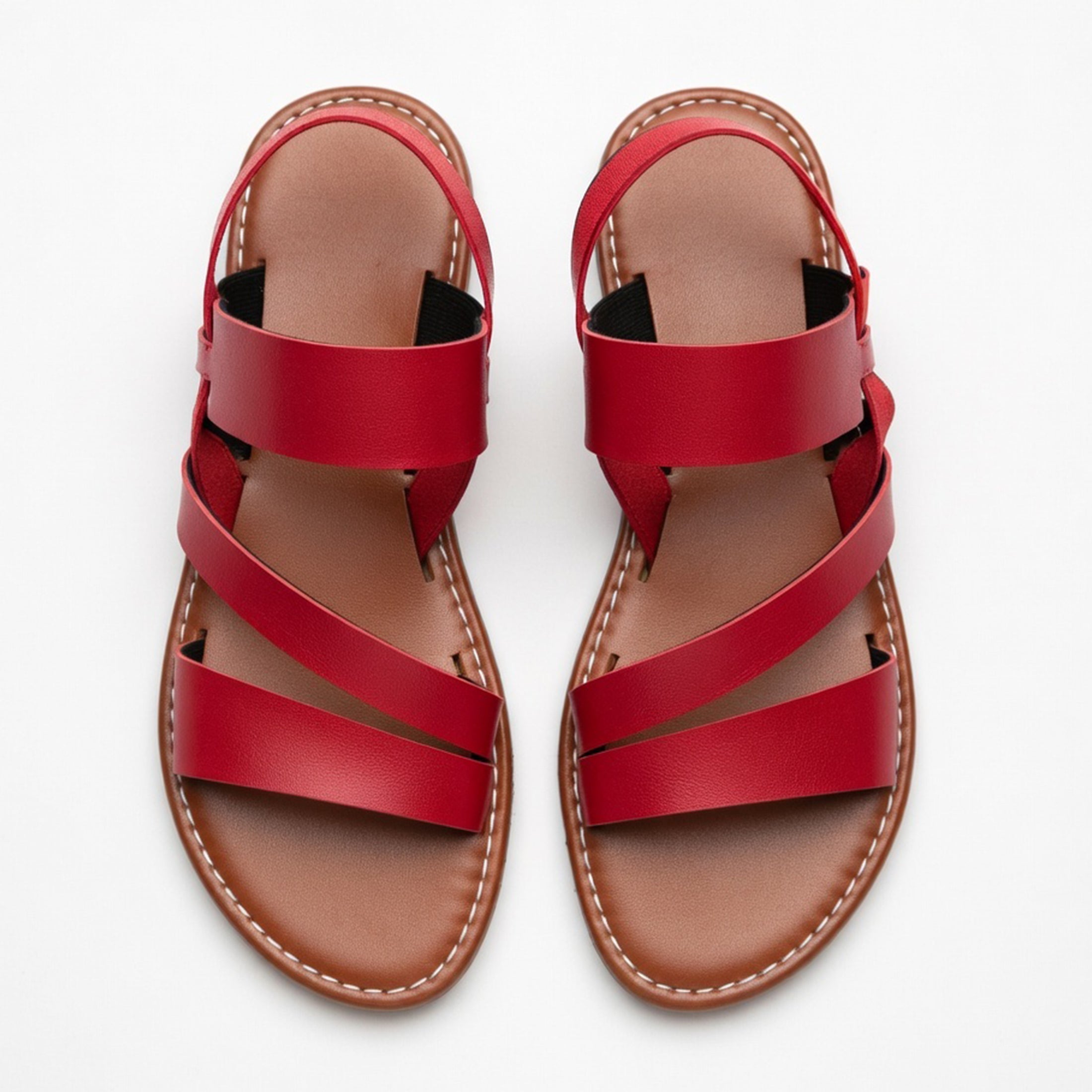 Women's Strappy Flat Sandals Lightweight Open-Toe Summer Shoes