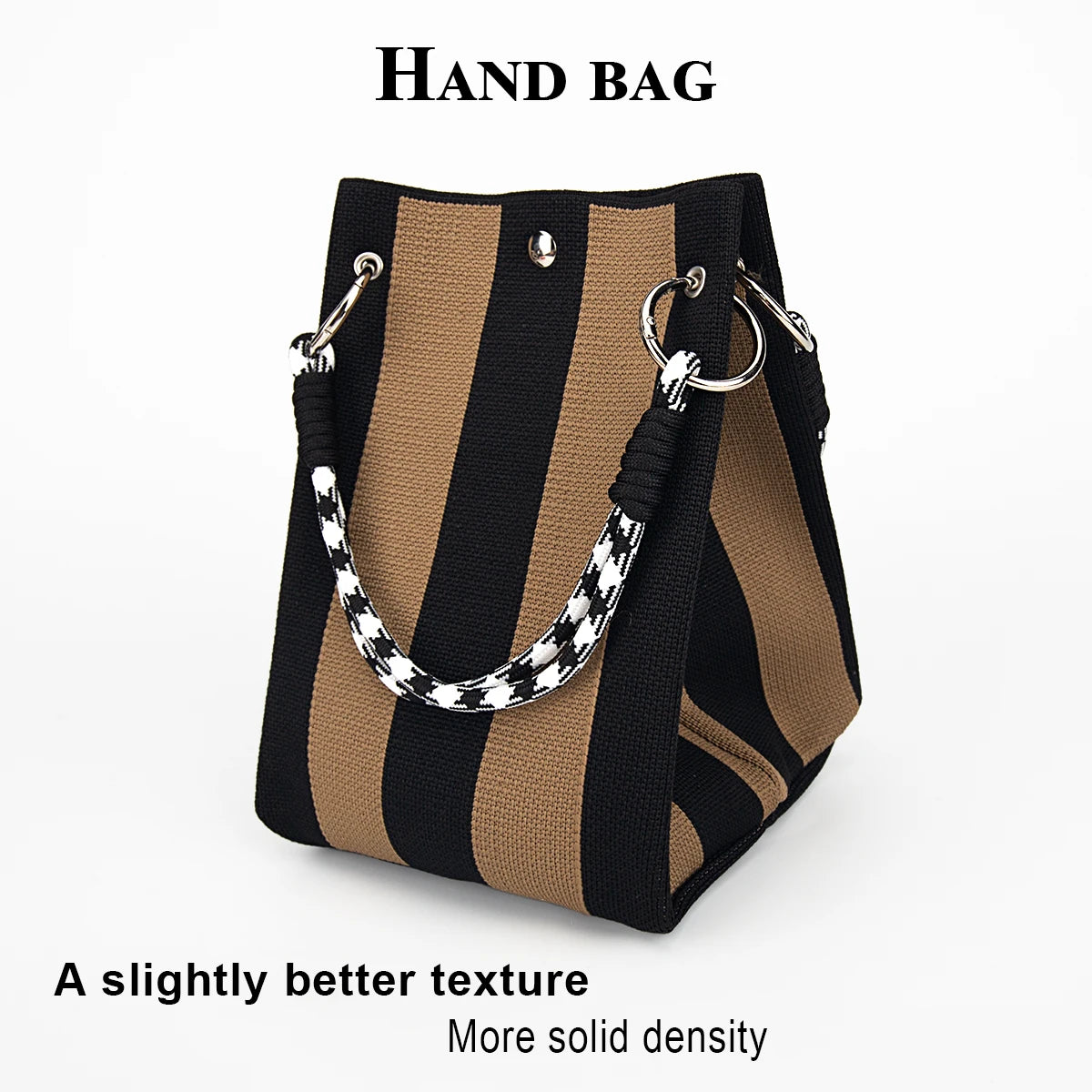 Knitted Large Capacity Wide Stripe Handbag