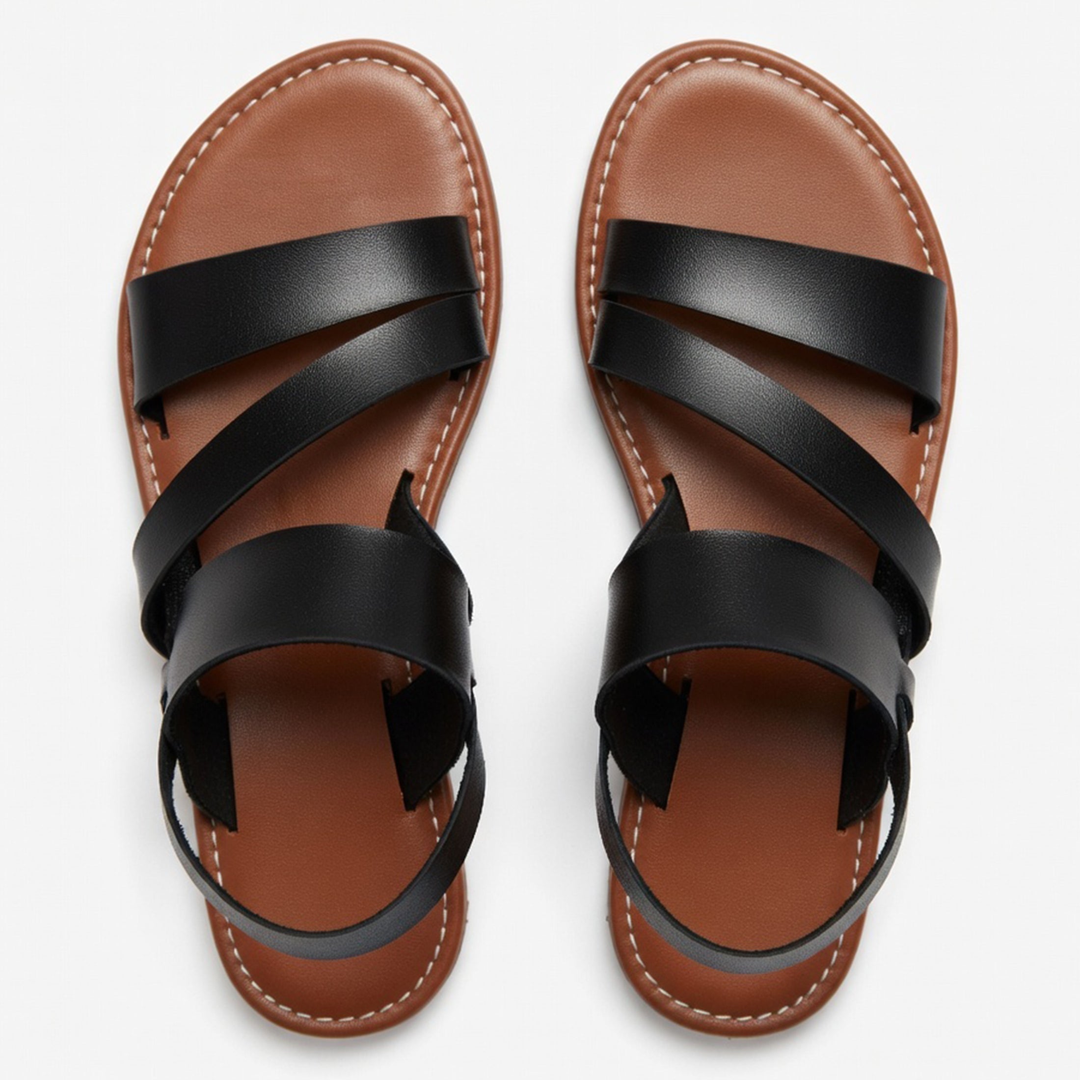 Women's Strappy Flat Sandals Lightweight Open-Toe Summer Shoes