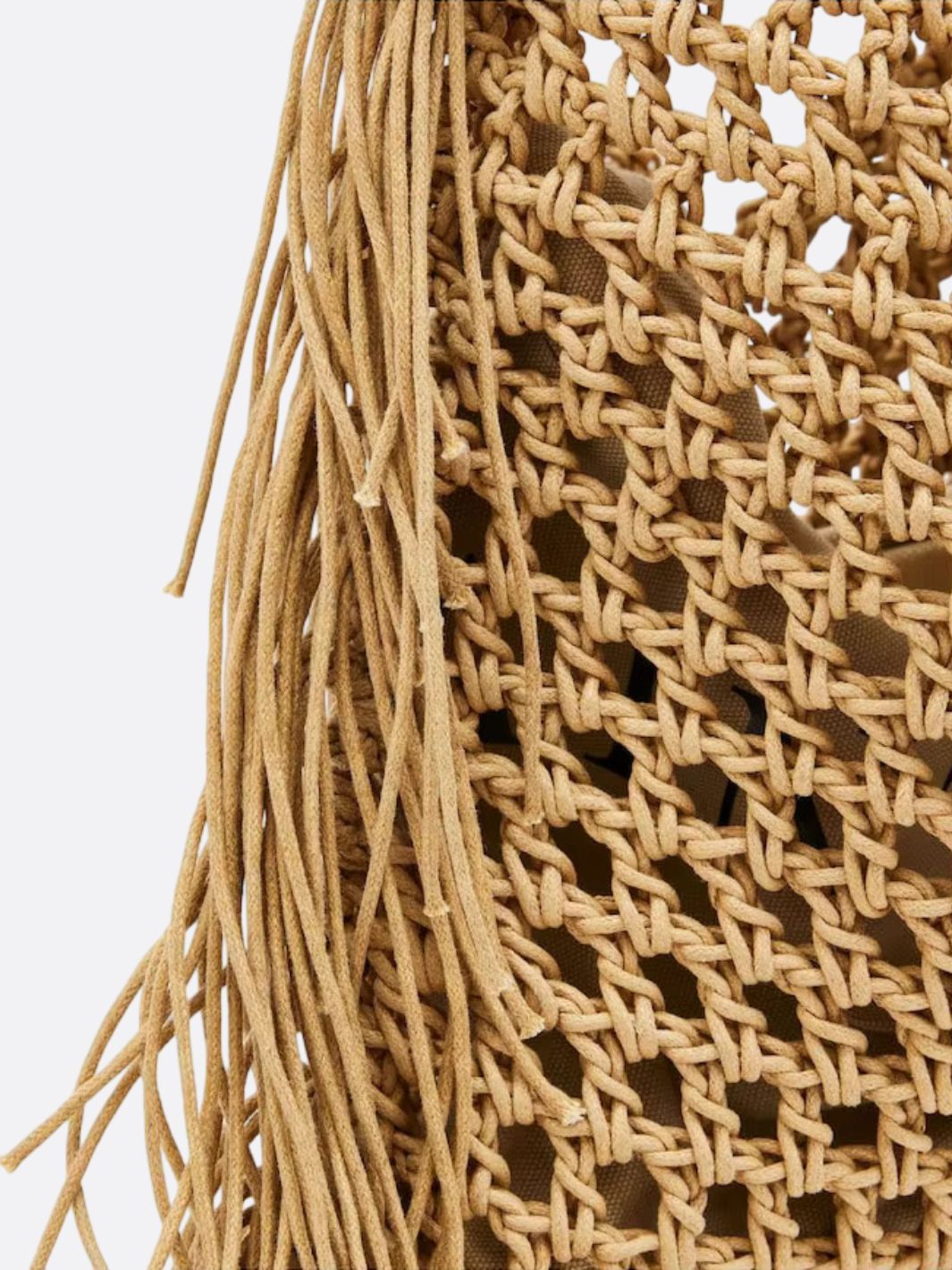 Bohemian Straw Tote Bag with Tassel Detail