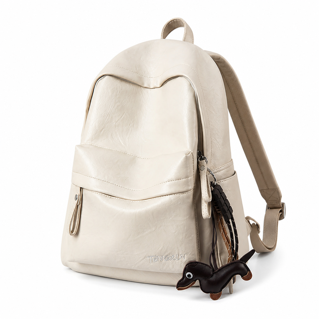 Durable leather backpack for work, travel, and daily use