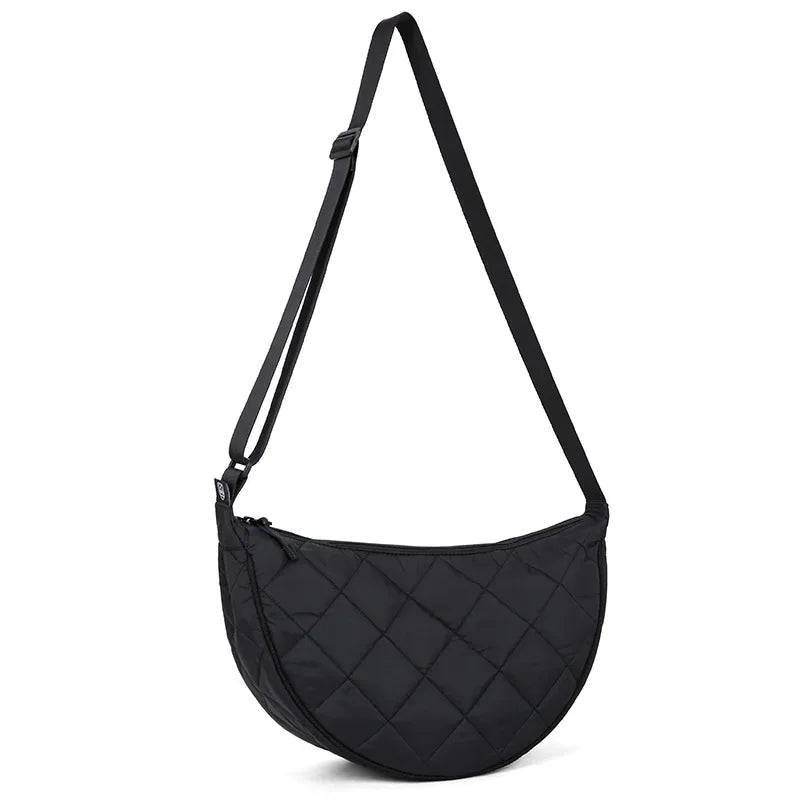 Half Moon Nylon Crossbody Bag