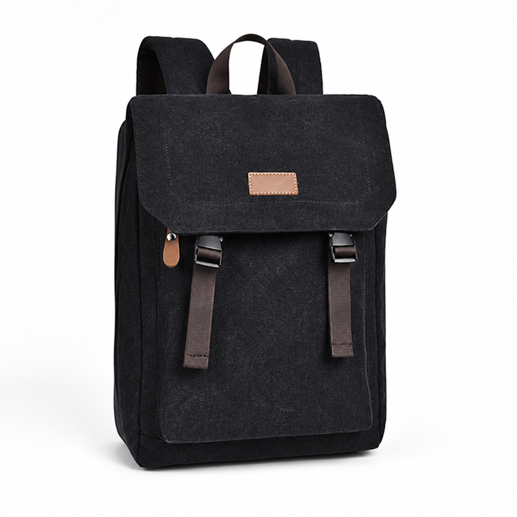 Foldover backpack styled for everyday commuting and travel