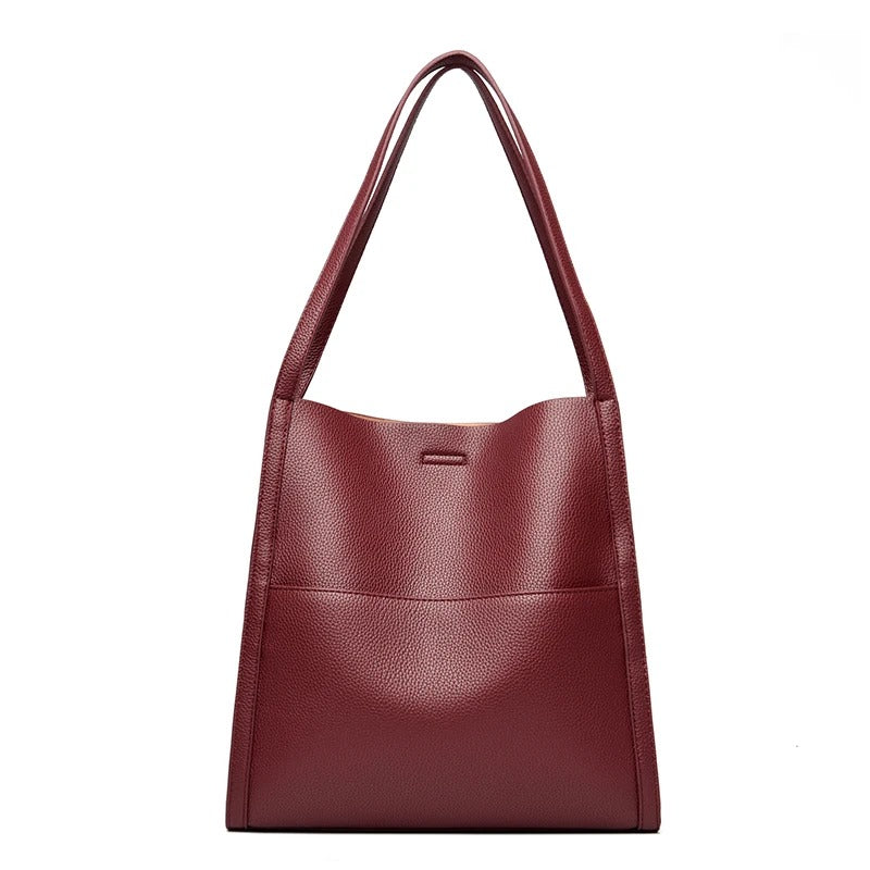 Classic Genuine Leather Crossbody Tote