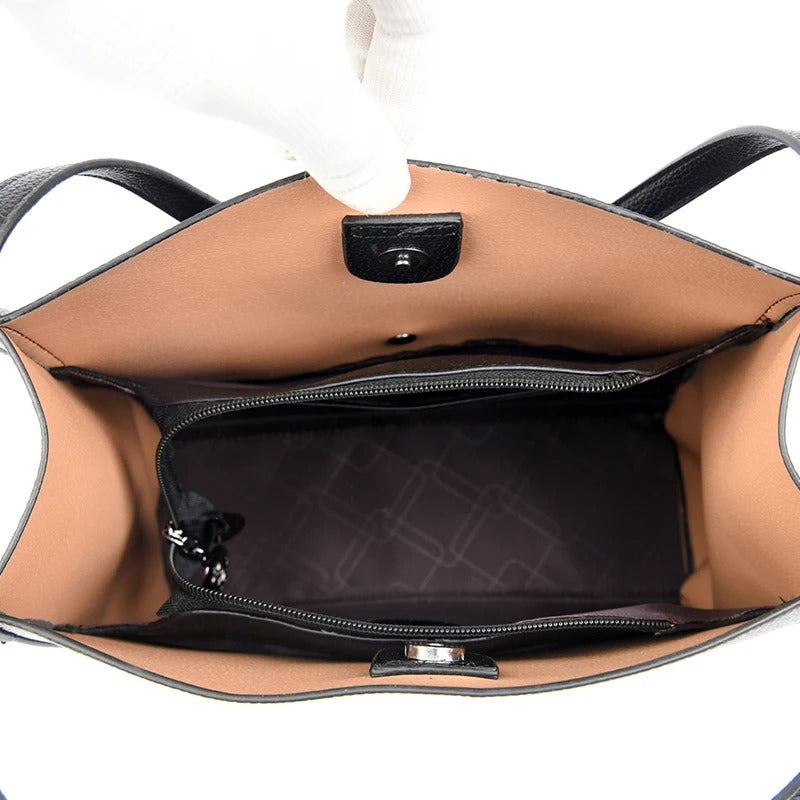 Classic Genuine Leather Crossbody Tote