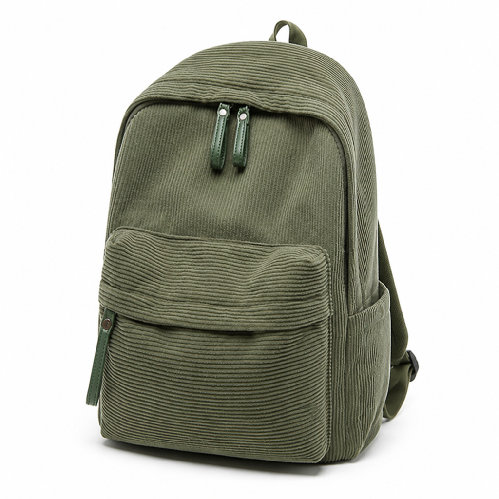 Everyday backpack with a polished structured silhouette and generous front pockets