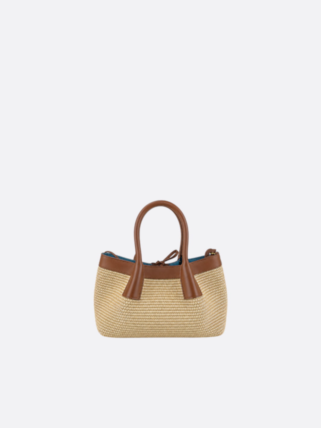 Raffia and Leather Handwoven Tote Bag