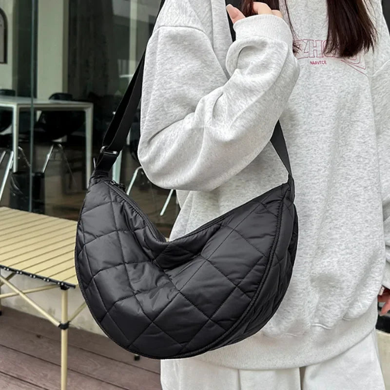 Half Moon Nylon Crossbody Bag