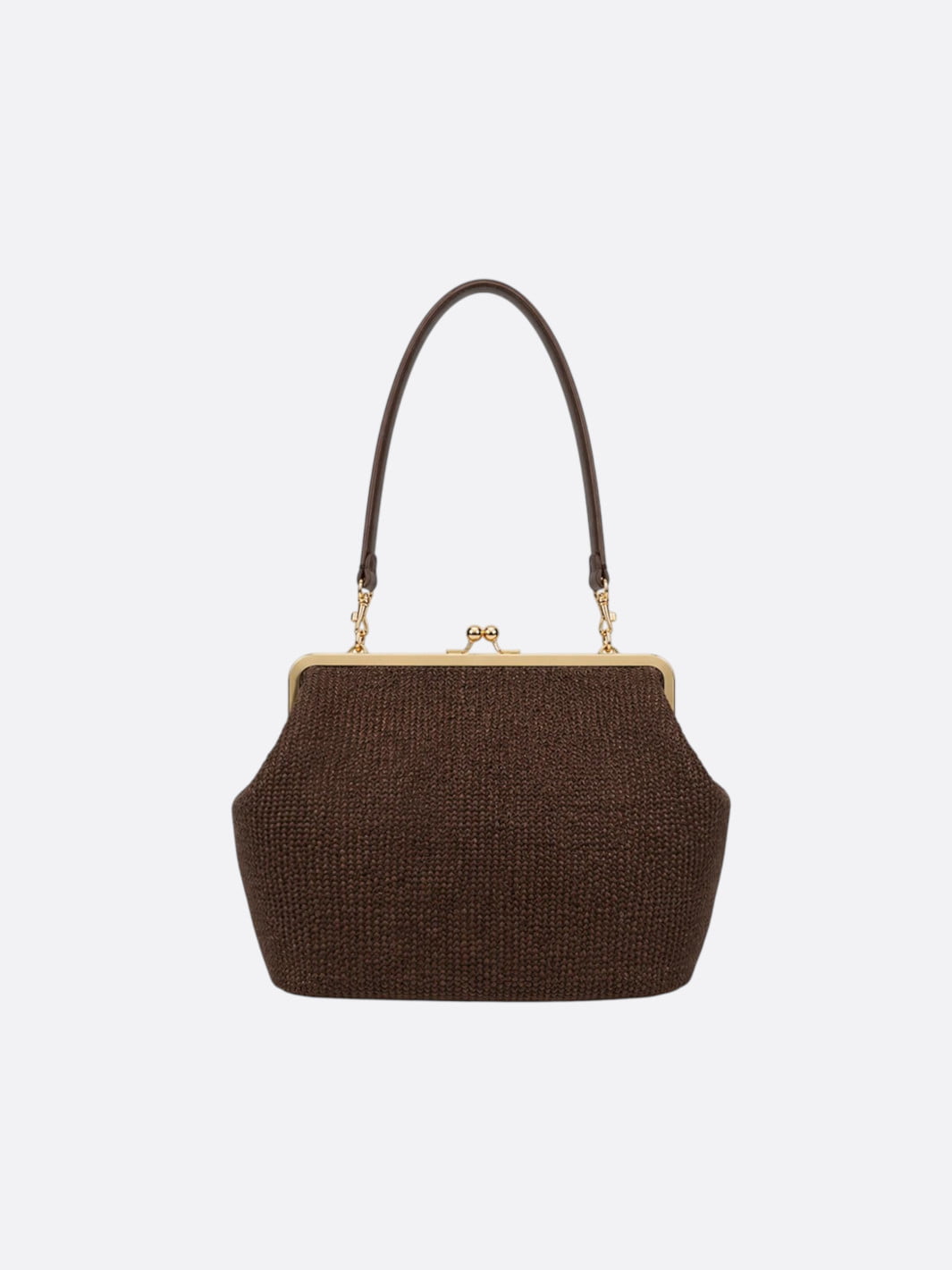 Woven Straw Bag with Coin Purse Closure