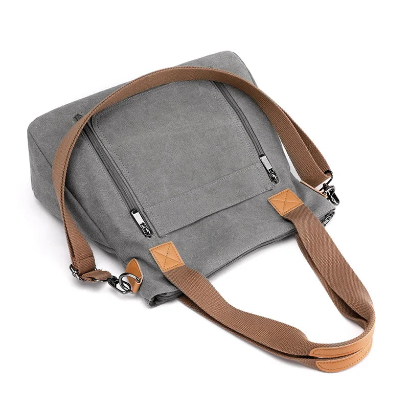 Women’s Canvas Crossbody Bag Large Capacity Zipper Tote