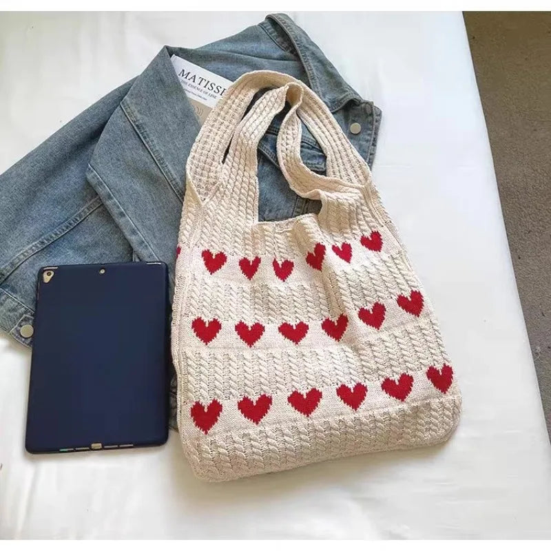 Woven Crochet Shoulder Tote Bag Large Capacity Summer Beach Handbag