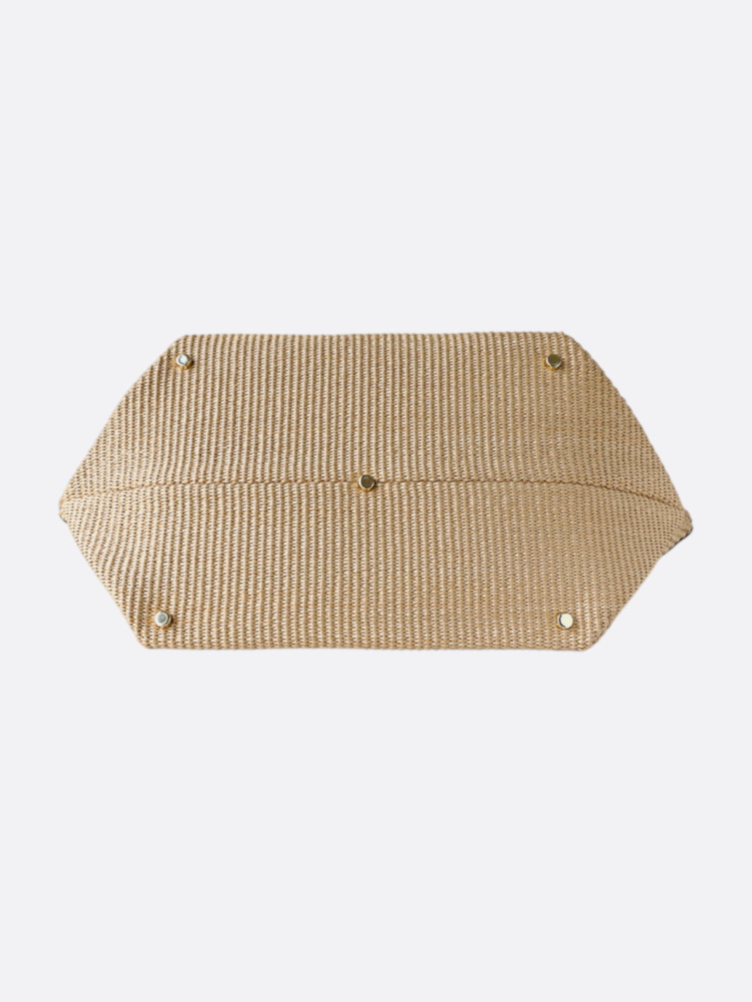 Straw and Leather Tote Bag with Mother-of-Pearl Detail